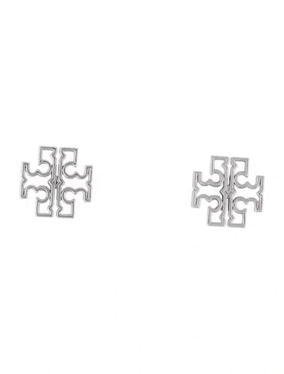 Pre-owned Tory Burch Britten Logo Stud Earrings In Multi
