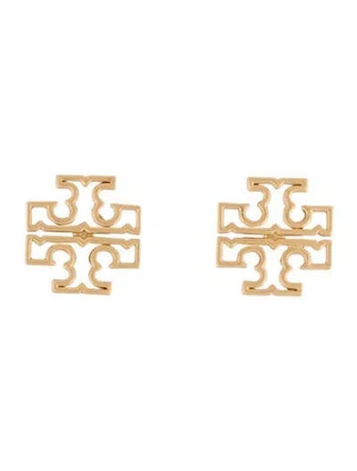 Pre-owned Tory Burch Britten Logo Stud Earrings In Multi