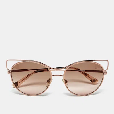 Pre-owned Tory Burch Bronze Gradient Ty 6064 Frame Cat Eye Sunglasses In Brown