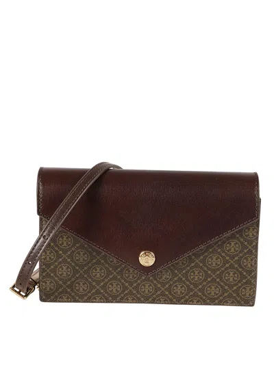 Tory Burch Brown Cotton Bag In Black