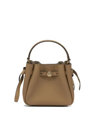 Tory Burch Brown Cow Leather Polyamide Polyurethane Handbags In Neutral