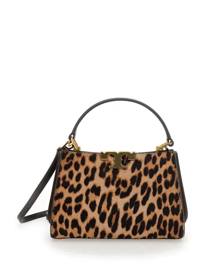 Tory Burch Brown Eleanor Haircalf Mini Satchel