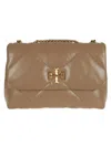 Tory Burch Brown Kira Diamond Quilt Convertible Soft Leather Bag In Brown