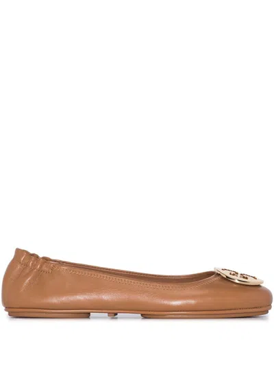 Tory Burch Brown Leather Ballet Flats