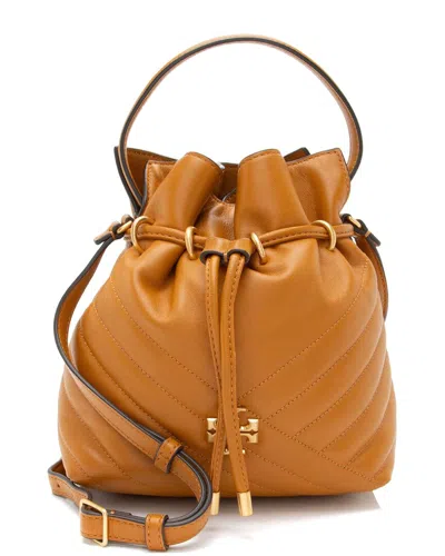 Tory Burch Brown Leather Chevron Kira Mini Bucket Bag (authentic Pre-loved)