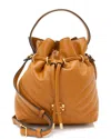 Tory Burch Brown Leather Chevron Kira Mini Bucket Bag (authentic Pre-loved)