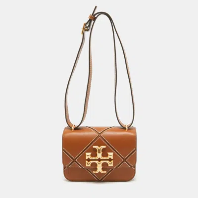 Pre-owned Tory Burch Brown Leather Diamond Eleanor Shoulder Bag