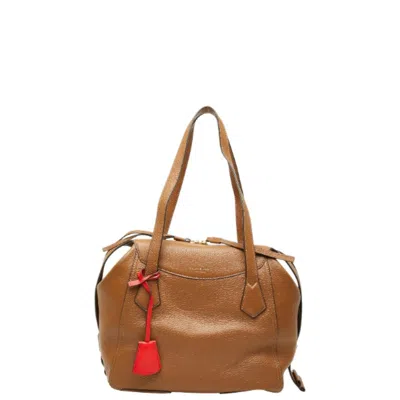 Pre-owned Tory Burch Brown Leather Handbag Shoulder Bag ()