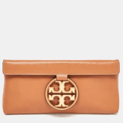 Pre-owned Tory Burch Brown Leather Miller Clutch