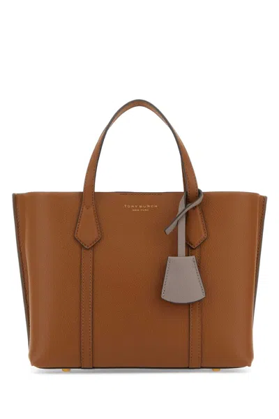 Tory Burch Brown Leather Perry Shopping Bag In 905