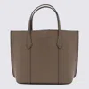 Tory Burch Brown Leather Perry Tote Bag In Neutral