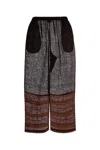 Tory Burch Brown Linen Wide-leg Pant In Gray