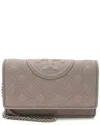 Tory Burch Brown Matte Leather Fleming Soft Wallet On Chain (authentic Pre-  Loved)