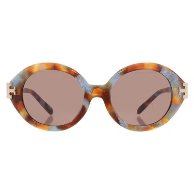 Tory Burch Brown Oval Ladies Sunglasses Ty7210u 201773 52