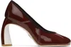 Tory Burch Brown Peep Toe Heels In Russet Brown