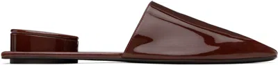 Tory Burch Brown Pierced Mules In Russet Brown / Gold