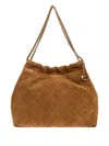 Tory Burch Brown Quilted Tote In Brown