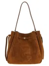 Tory Burch Brown Romy Large Bucket Bag In Brown