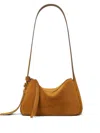 Tory Burch Suede Leather Shoulder Bag With Adjustable Strap In Brown