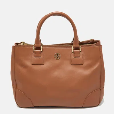 Pre-owned Tory Burch Brown Saffiano Leather Robinson Tote