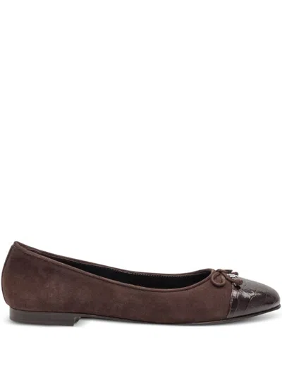 TORY BURCH BROWN SLIP-ON BALLET FLATS