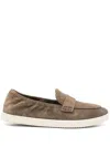 Tory Burch Brown Loafers With Logo Plaque On The Front And Slip-on Design In Brown