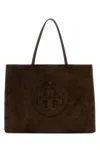 Tory Burch Brown Suede Ella Shopping Bag In Brown