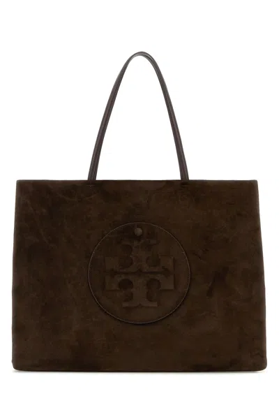 Tory Burch Brown Suede Ella Shopping Bag