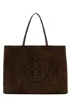 Tory Burch Brown Suede Ella Shopping Bag In Brown