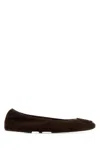 Tory Burch Suede Ballet Flats With Logo Embellishment In Blue