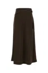 Tory Burch Brown Viscose Skirt In Brown