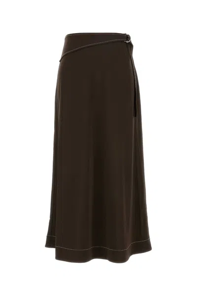 Tory Burch Brown Viscose Skirt In Green