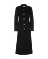 Tory Burch Single-breasted Mid-length Coat In Black