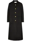 Tory Burch Single-breasted Mid-length Coat In Black