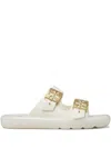 Tory Burch Buckle Bubble Jelly Slide Sandal In White