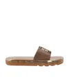Tory Burch Bubble Jelly Crystal-embellished Slides In Brown