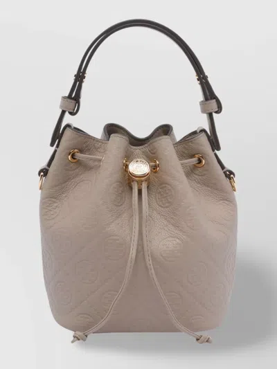 TORY BURCH BUCKET BAG MONOGRAM REMOVABLE STRAP