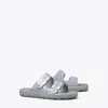 Tory Burch Buckle Bubble Jelly In Light Gray/silver