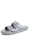 Tory Burch Buckle Bubble Jelly Slide Sandal In Light Grey/silver