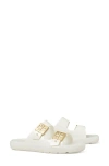 Tory Burch Buckle Bubble Jelly Slide Sandal In Ivory / Gold