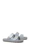 Tory Burch Buckle Bubble Jelly Slide Sandal In Light Gray/silver
