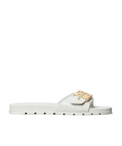 Tory Burch Buckle Slide In White/white/white