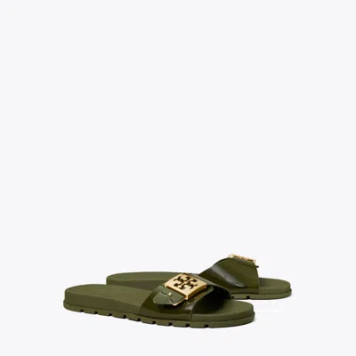 Tory Burch Buckle Slide In Leccio/gold