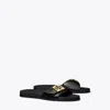Tory Burch Buckle Slide In Perfect Black/gold/perfect Black