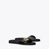 Tory Burch Buckle Slide In Perfect Black Gold