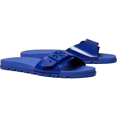 Tory Burch Buckle Slide Sandal In Blue
