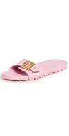 Tory Burch Buckle Slides Rosa Candy/gold In Rosa Candy/gold