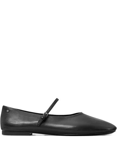 Tory Burch Buckle-strap Ballet Flats In Black