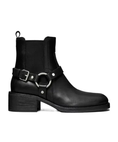 TORY BURCH BUCKLE-STRAP RING DETAIL BOOTS