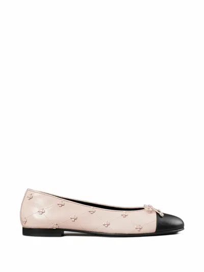 Tory Burch Bunny Knot Cap-toe Ballet Flat In Pink